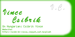 vince csibrik business card
